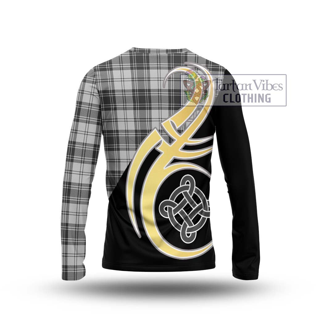 Glen Tartan Long Sleeve T-Shirt with Family Crest and Celtic Symbol Style - Tartan Vibes Clothing