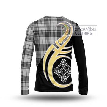 Glen Tartan Long Sleeve T-Shirt with Family Crest and Celtic Symbol Style