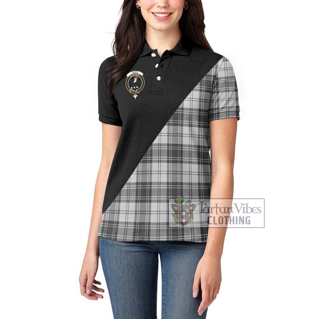 Tartan Vibes Clothing Glen Tartan Women's Polo Shirt with Family Crest and Military Logo Style