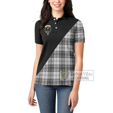 Glen Tartan Women's Polo Shirt with Family Crest and Military Logo Style