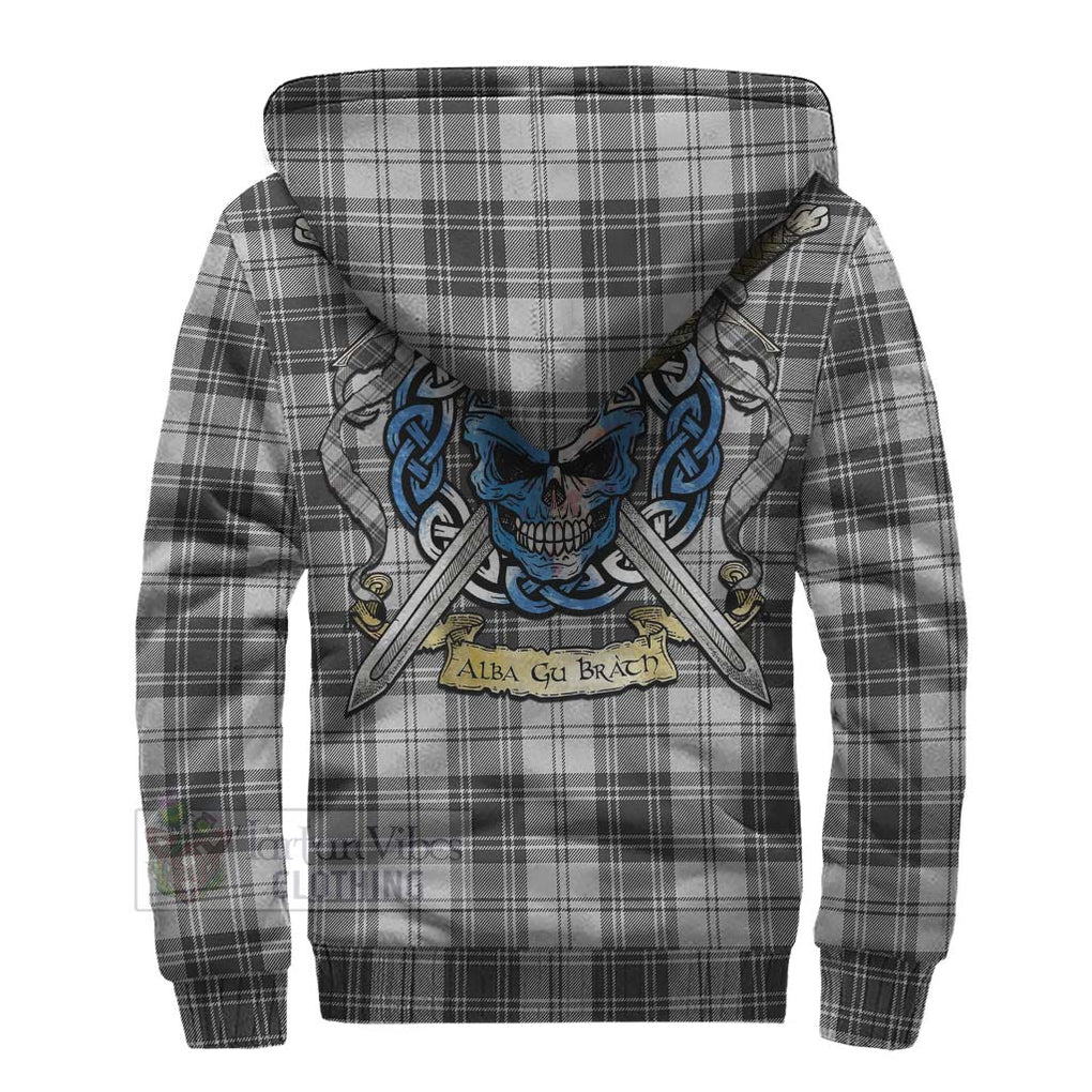 Tartan Vibes Clothing Glen Tartan Sherpa Hoodie with Family Crest Celtic Skull Style