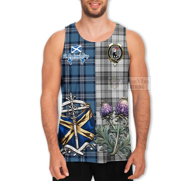 Glen Tartan Men's Tank Top Happy St. Andrew's Day Half Tartan Style