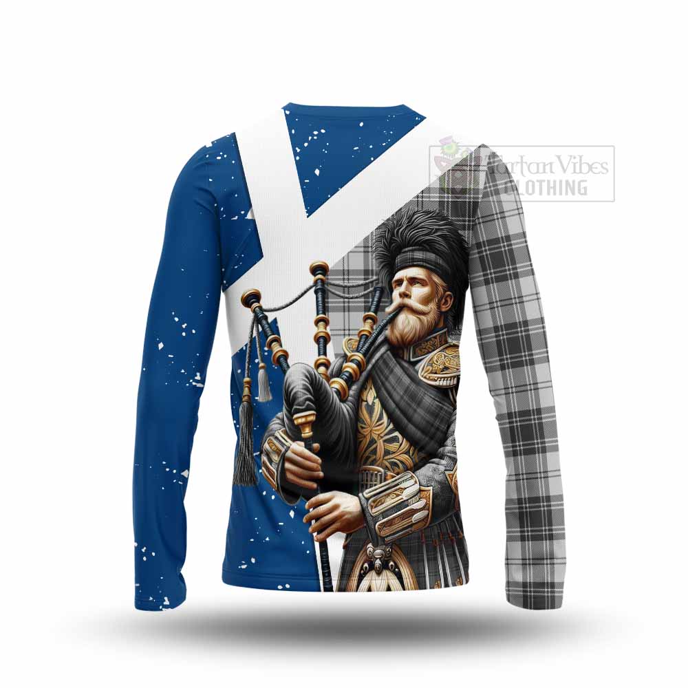 Tartan Vibes Clothing Glen Tartan Long Sleeve T-Shirt with Family Crest Scottish Bagpiper Vibes