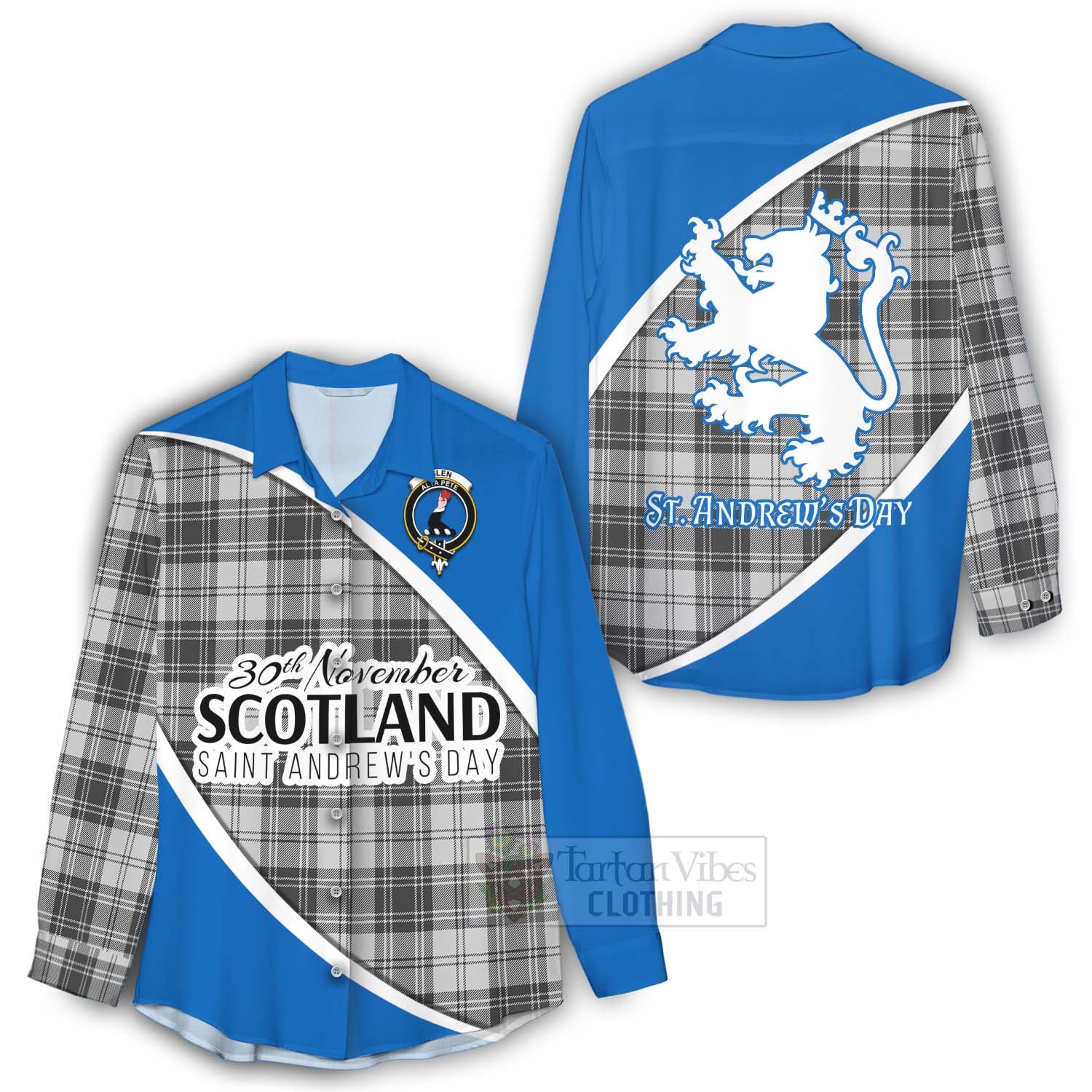 Tartan Vibes Clothing Glen Family Crest Tartan Women's Casual Shirt Celebrate Saint Andrew's Day in Style