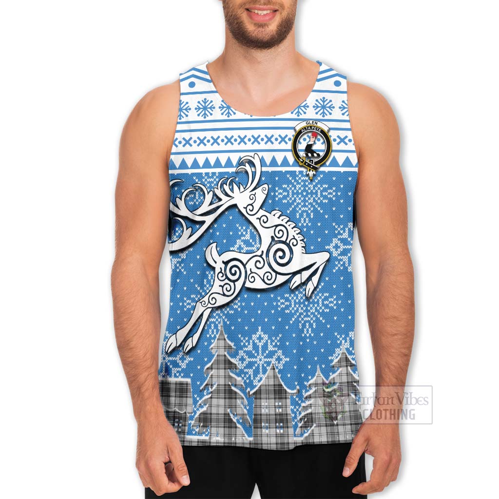 Tartan Vibes Clothing Glen Clan Christmas Men's Tank Top Celtic Reindeer Style