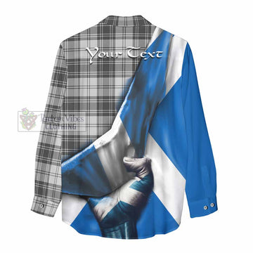 Glen Tartan Women's Casual Shirt with Family Crest Scotland Patriotic Style