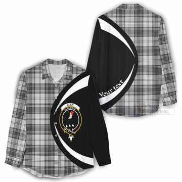 Glen Tartan Women's Casual Shirt with Family Crest Circle Style