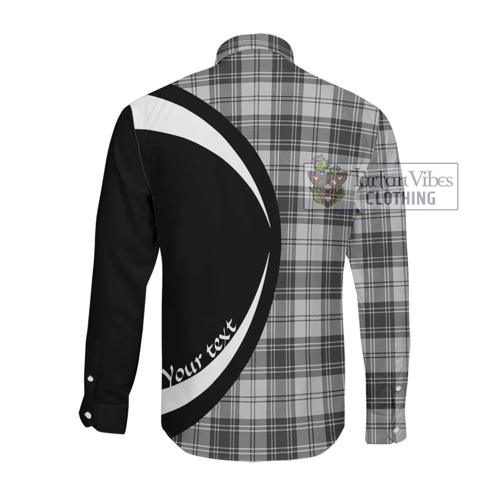 Glen Tartan Long Sleeve Button Up with Family Crest Circle Style Men's Shirt - Tartan Vibes Clothing