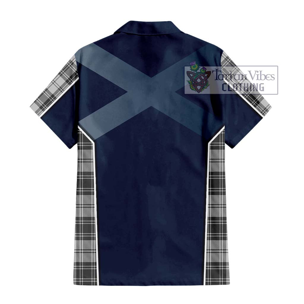 Tartan Vibes Clothing Glen Tartan Short Sleeve Button Shirt with Family Crest and Lion Rampant Vibes Sport Style