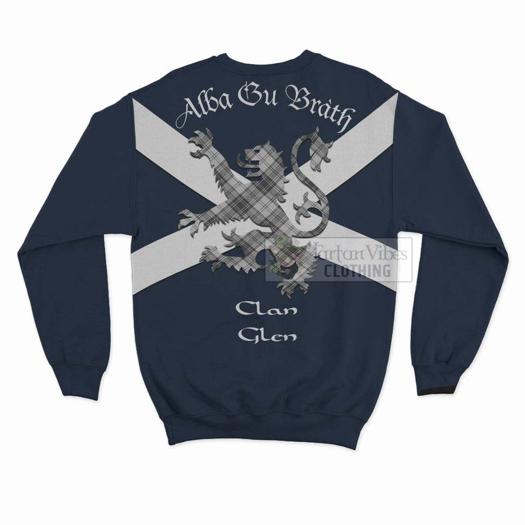 Tartan Vibes Clothing Glen Tartan Lion Rampant Sweatshirt – Proudly Display Your Heritage with Alba Gu Brath and Clan Name