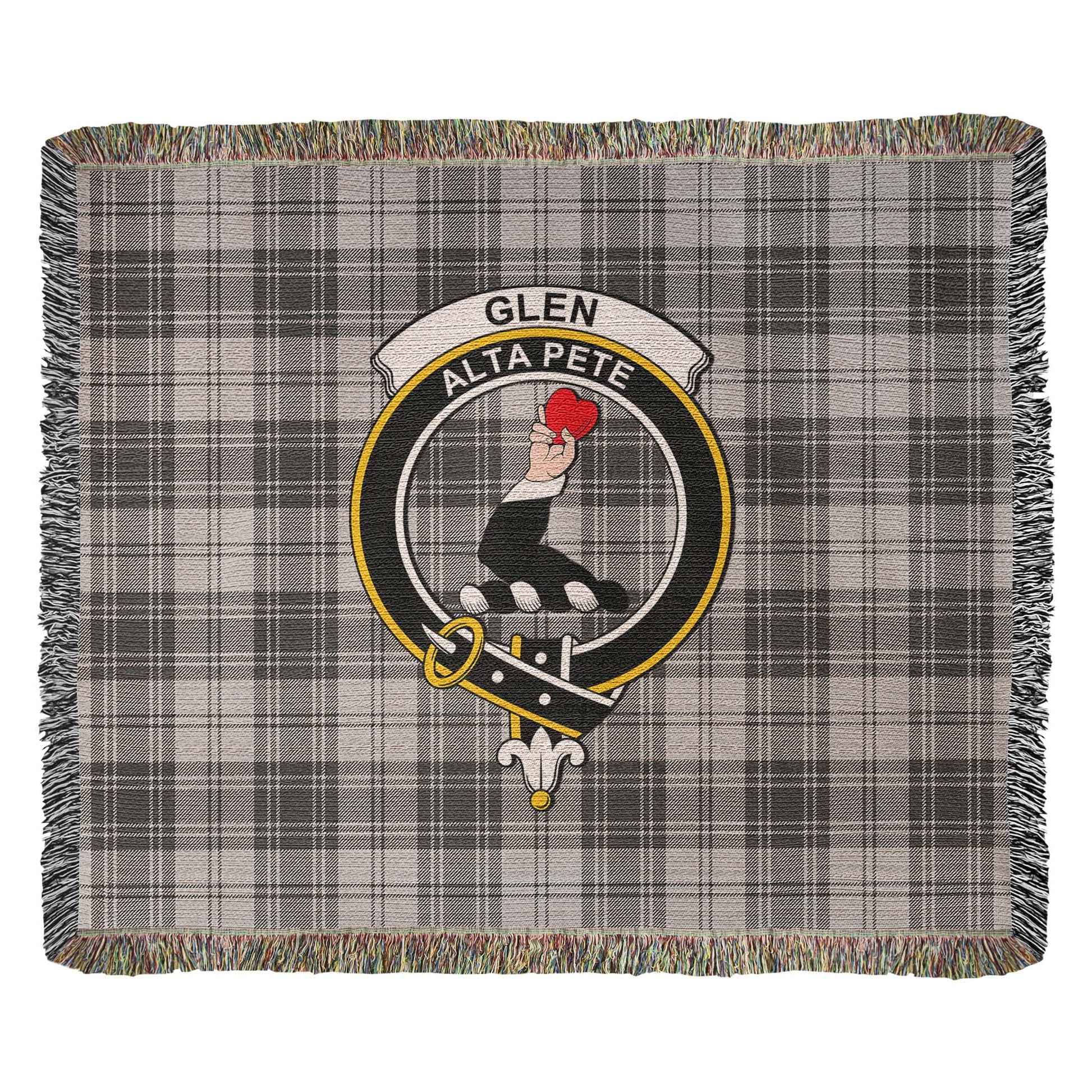 Tartan Vibes Clothing Glen Tartan Woven Blanket with Family Crest