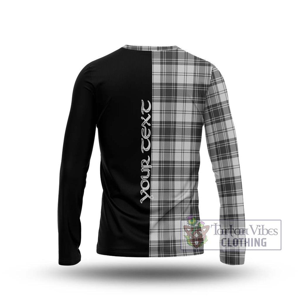 Glen Tartan Long Sleeve T-Shirt with Family Crest and Half Of Me Style - Tartanvibesclothing Shop