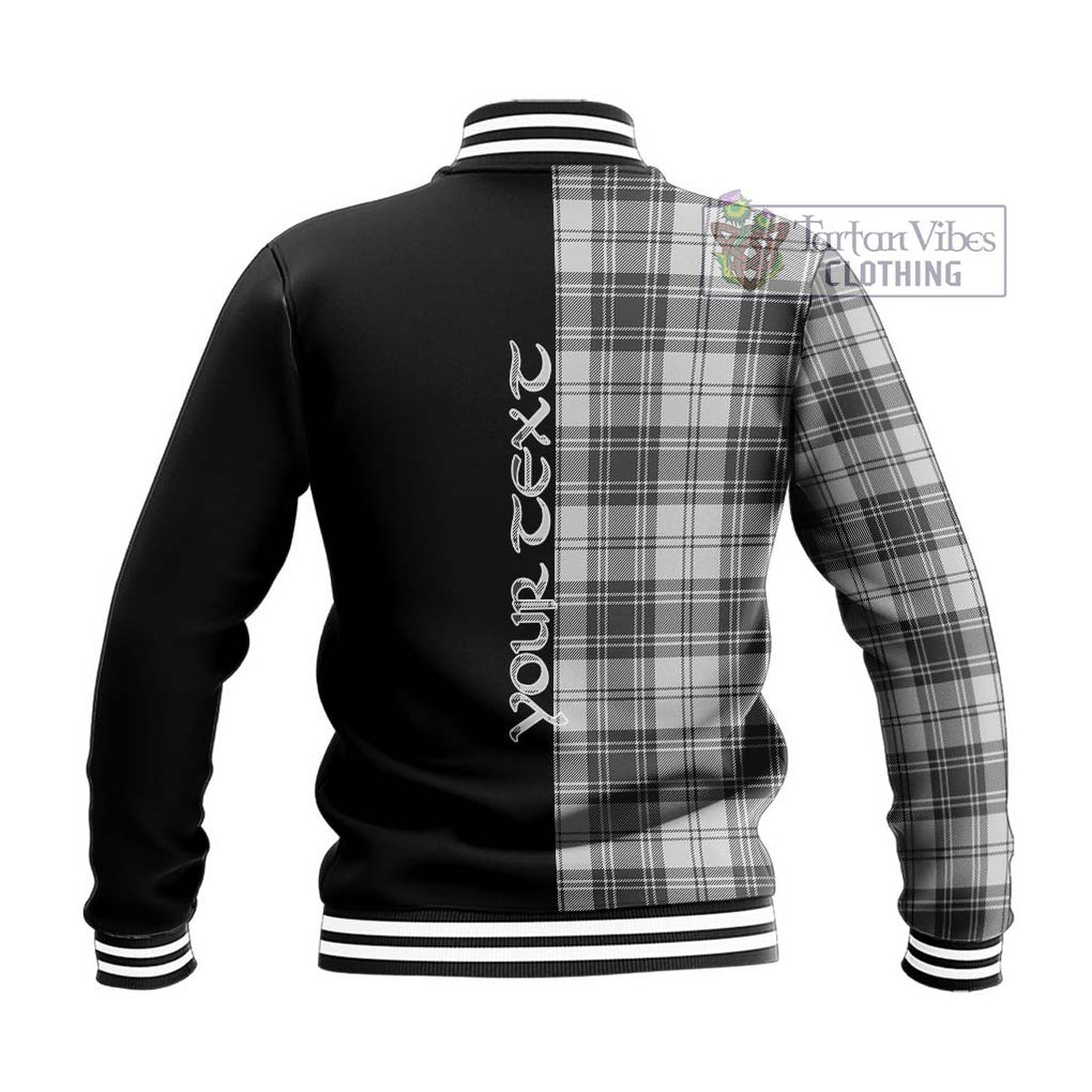 Glen Tartan Baseball Jacket with Family Crest and Half Of Me Style - Tartanvibesclothing Shop