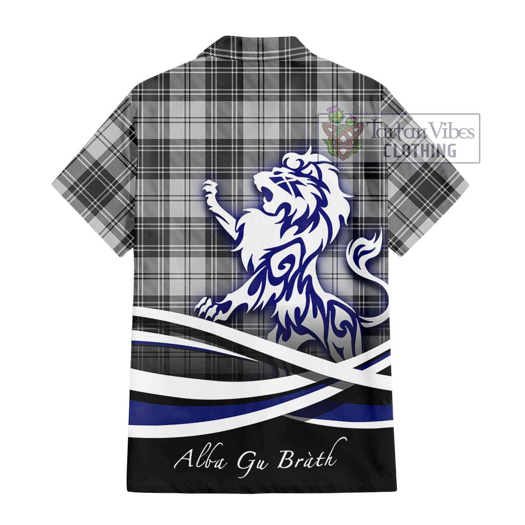 Tartan Vibes Clothing Glen Tartan Short Sleeve Button Shirt with Alba Gu Brath Regal Lion Emblem