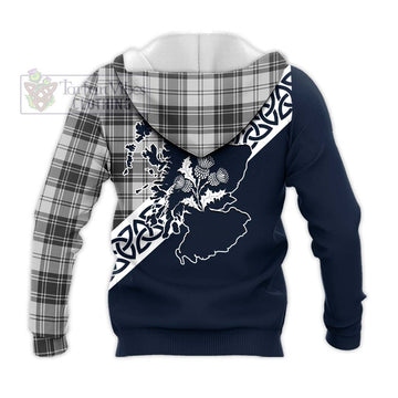 Glen Tartan Knitted Hoodie Featuring Thistle and Scotland Map