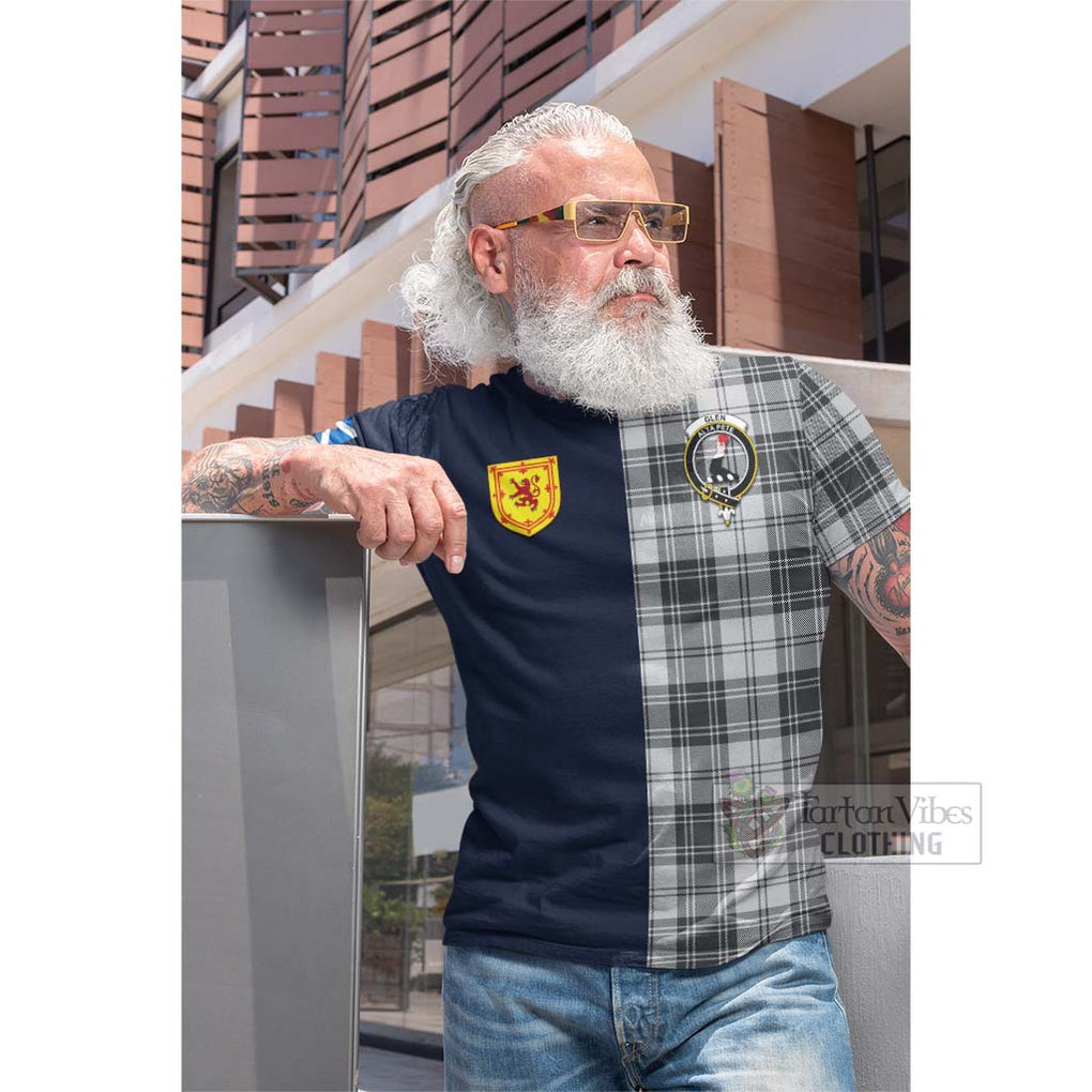 Tartan Vibes Clothing Glen Tartan Cotton T-shirt with Scottish Lion Royal Arm Half Style