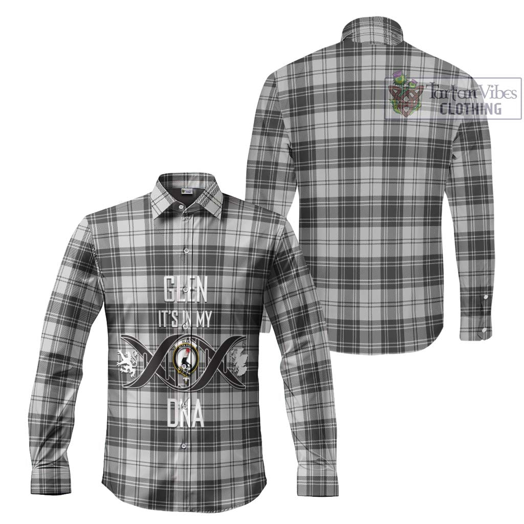 Tartan Vibes Clothing Glen Tartan Long Sleeve Button Shirt with Family Crest DNA In Me Style