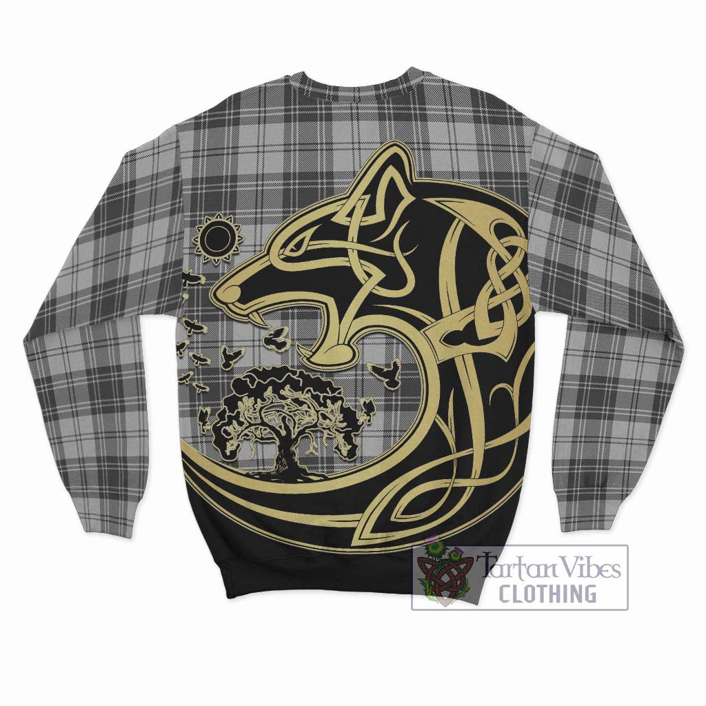 Tartan Vibes Clothing Glen Tartan Sweatshirt with Family Crest Celtic Wolf Style