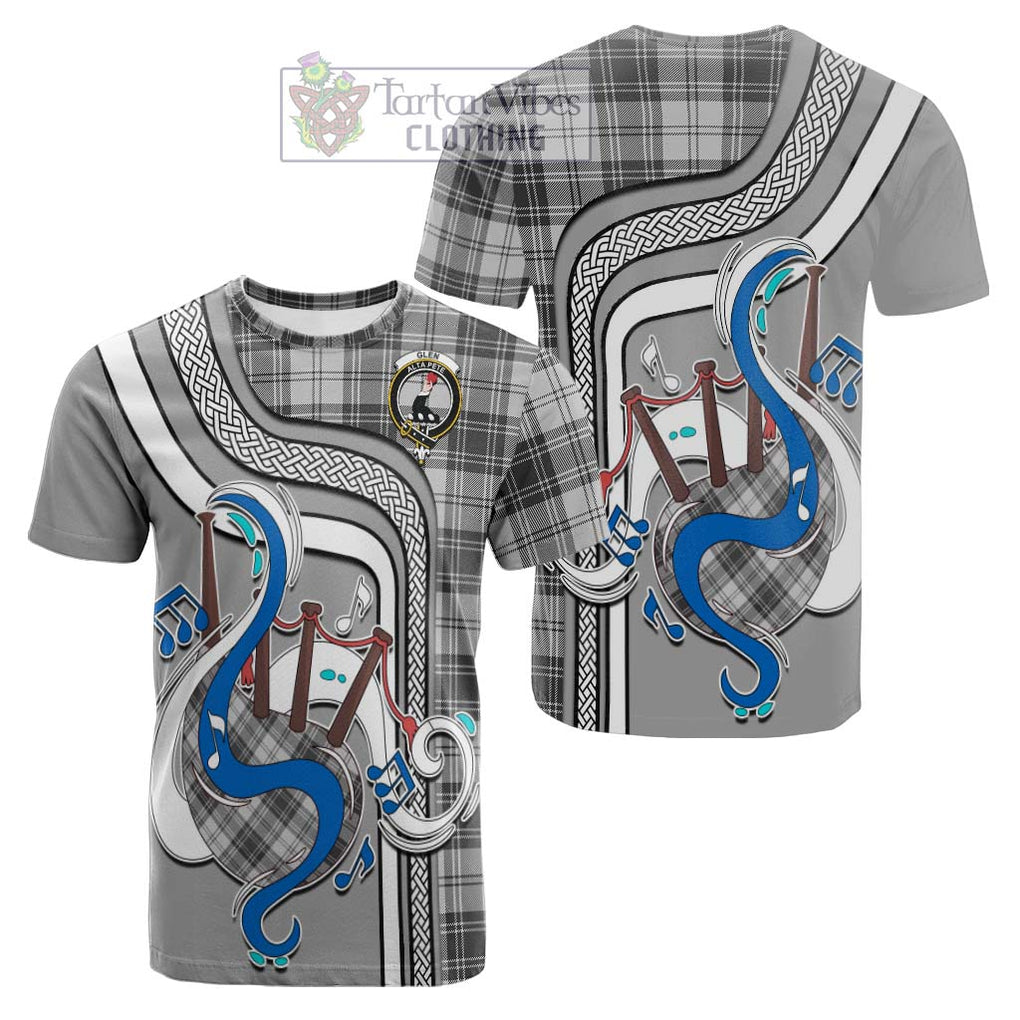 Tartan Vibes Clothing Glen Tartan Cotton T-shirt with Epic Bagpipe Style