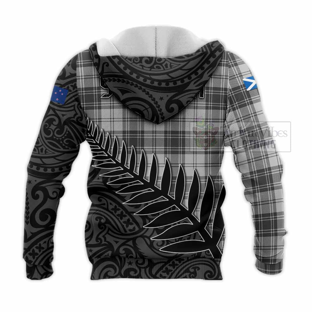 Tartan Vibes Clothing Glen Crest Tartan Knitted Hoodie with New Zealand Silver Fern Half Style