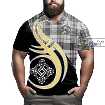 Glen Tartan Polo Shirt with Family Crest and Celtic Symbol Style