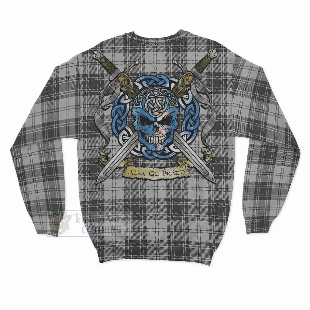 Tartan Vibes Clothing Glen Tartan Sweatshirt with Family Crest Celtic Skull Style