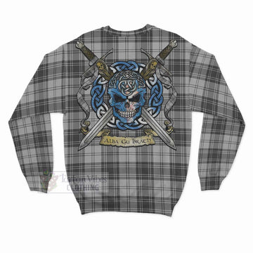 Glen Tartan Sweatshirt with Family Crest Celtic Skull Style