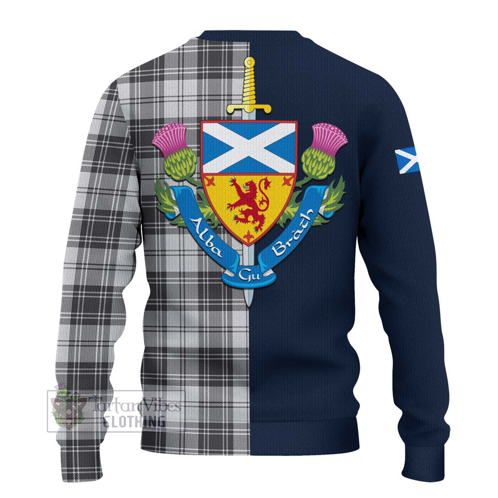 Tartan Vibes Clothing Glen Tartan Knitted Sweater with Scottish Lion Royal Arm Half Style