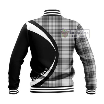 Glen Tartan Baseball Jacket with Family Crest Circle Style