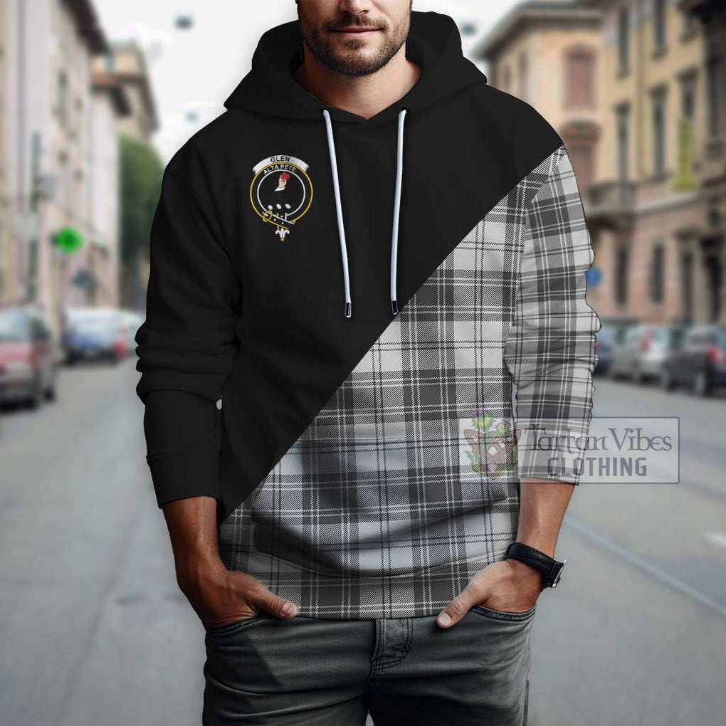 Glen Tartan Hoodie with Family Crest and Military Logo Style - Tartanvibesclothing Shop