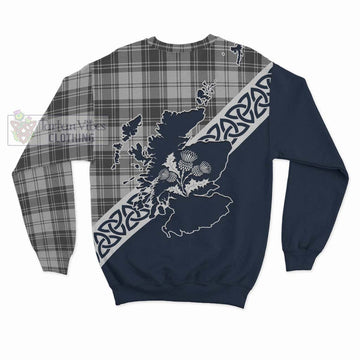 Glen Tartan Sweatshirt Featuring Thistle and Scotland Map