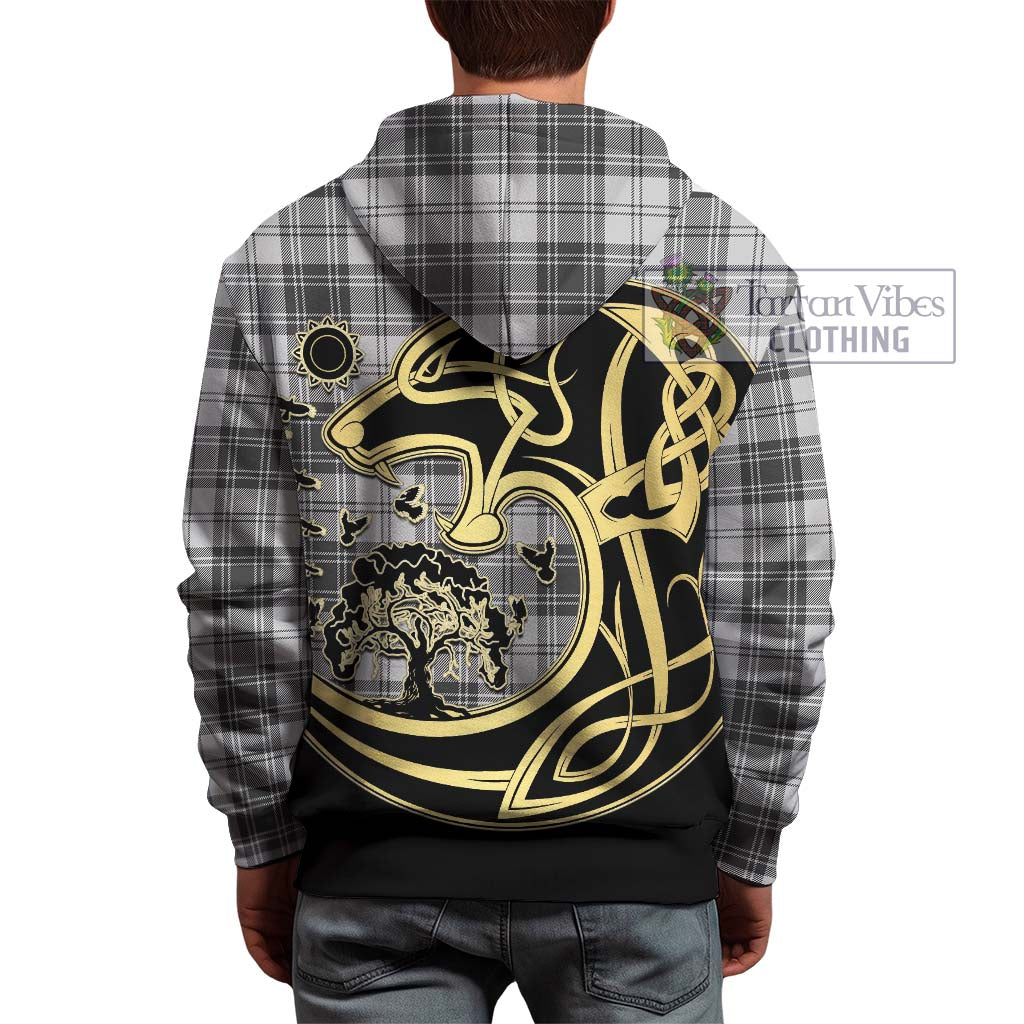 Tartan Vibes Clothing Glen Tartan Hoodie with Family Crest Celtic Wolf Style