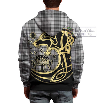 Glen Tartan Hoodie with Family Crest Celtic Wolf Style