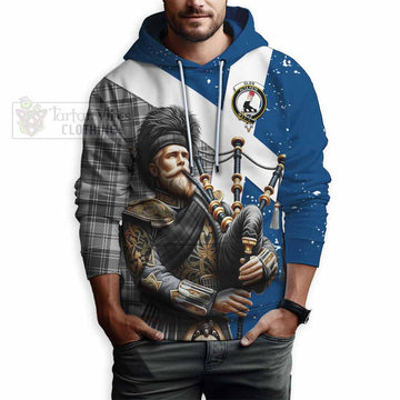 Glen Tartan Hoodie with Family Crest Scottish Bagpiper Vibes