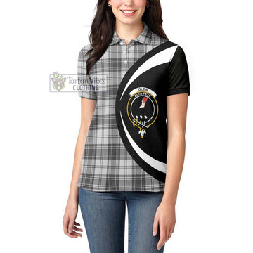 Glen Tartan Women's Polo Shirt with Family Crest Circle Style