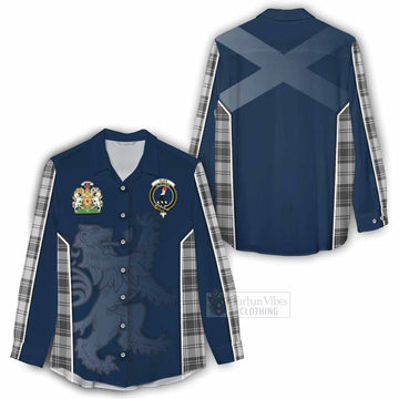 Glen Tartan Women's Casual Shirt with Family Crest and Lion Rampant Vibes Sport Style