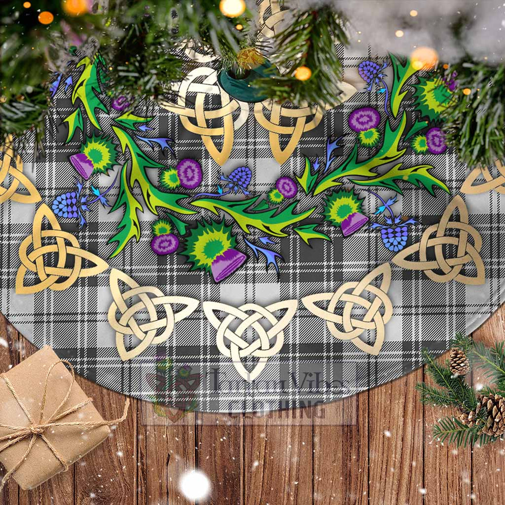 Tartan Vibes Clothing Glen Tartan Christmas Tree Skirt with Thistle Celtic Knot Style