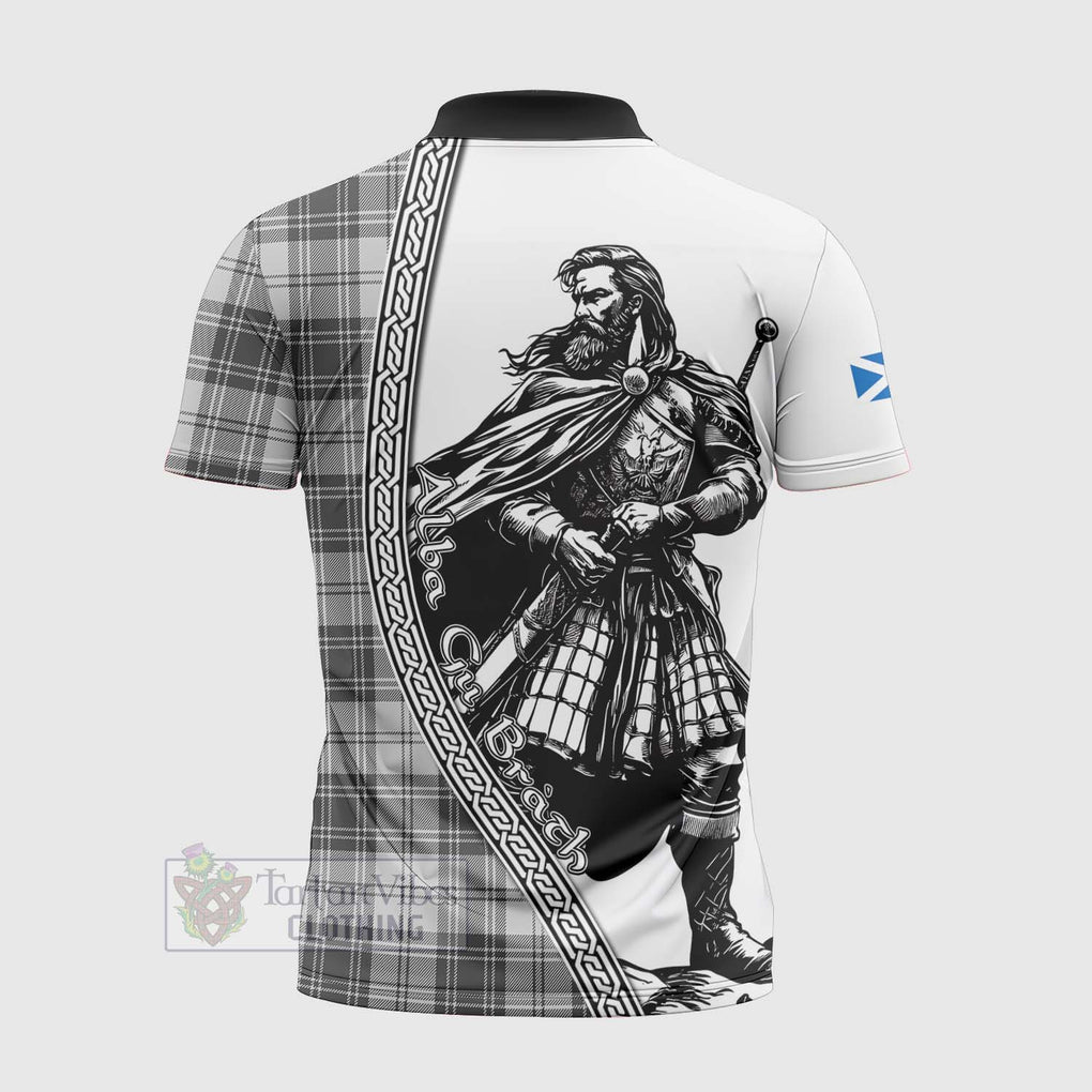 Tartan Vibes Clothing Glen Tartan Clan Crest Zipper Polo Shirt with Highlander Warrior Celtic Style