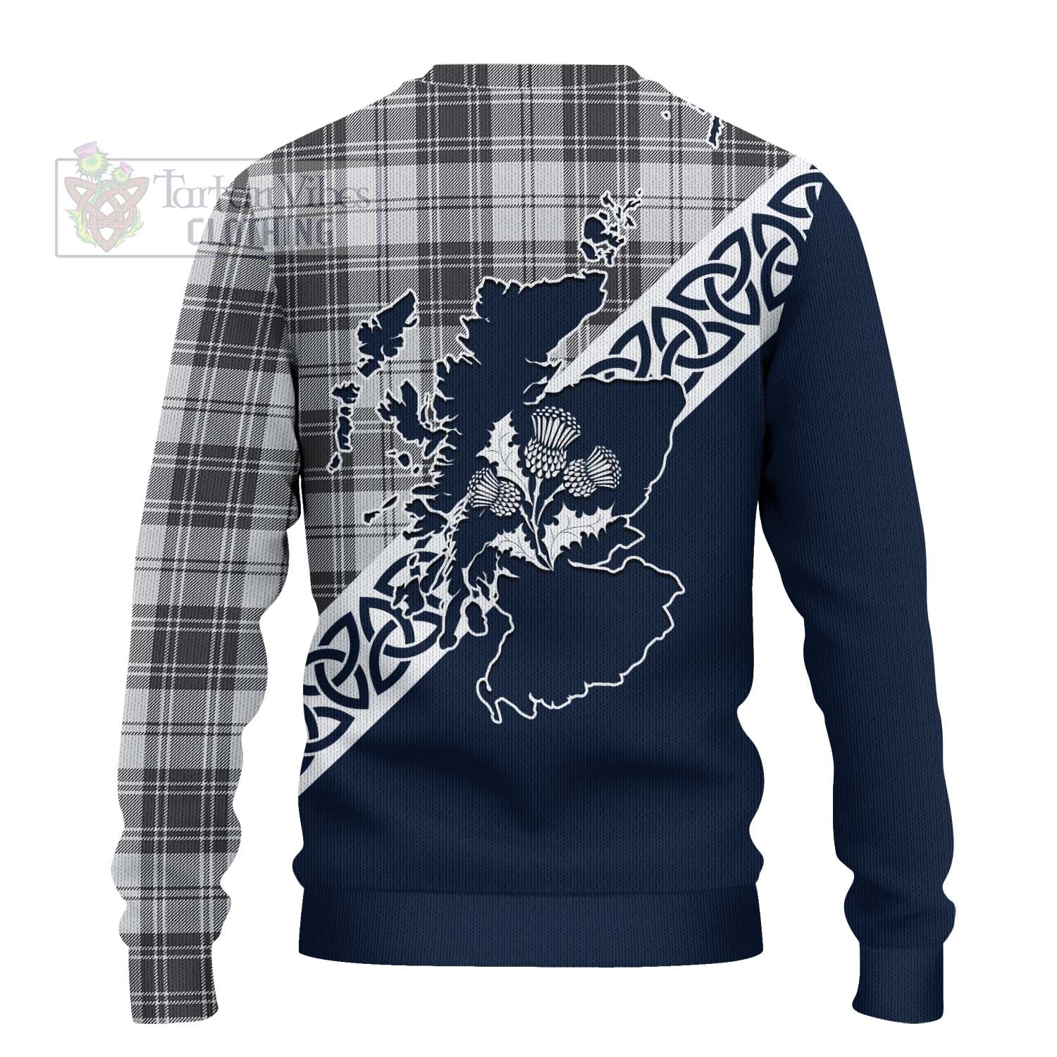 Tartan Vibes Clothing Glen Tartan Knitted Sweater Featuring Thistle and Scotland Map