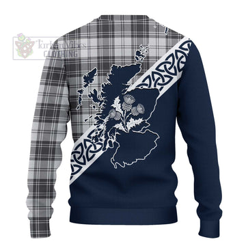 Glen Tartan Knitted Sweater Featuring Thistle and Scotland Map