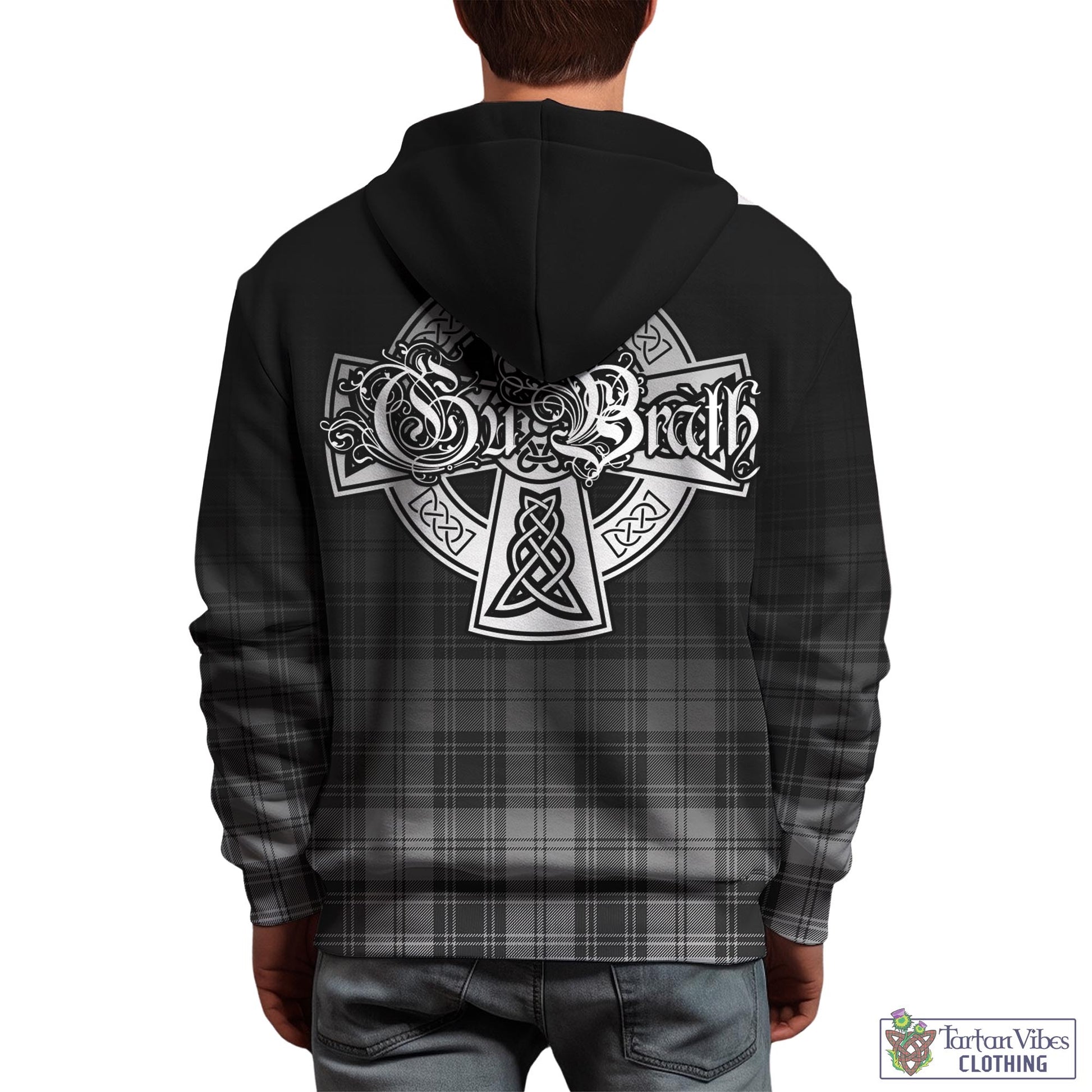Tartan Vibes Clothing Glen Tartan Hoodie Featuring Alba Gu Brath Family Crest Celtic Inspired