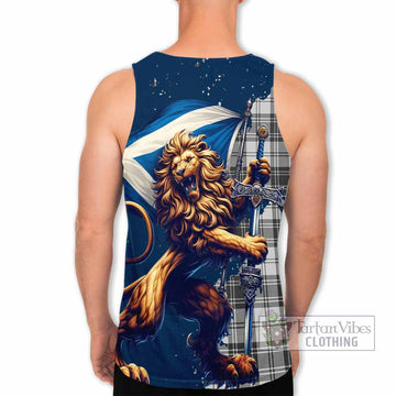 Glen Tartan Family Crest Men's Tank Top with Scottish Majestic Lion