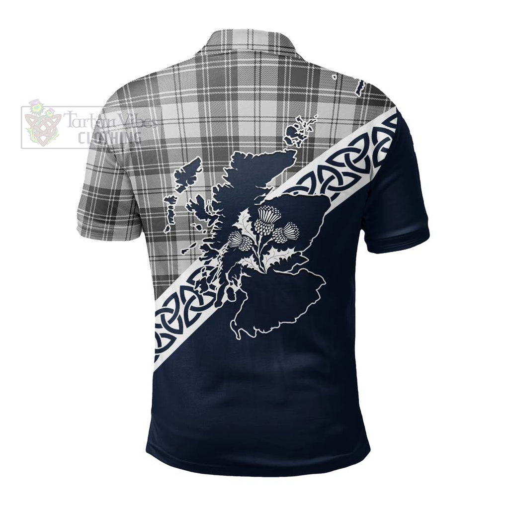 Glen Tartan Polo Shirt Featuring Thistle and Scotland Map