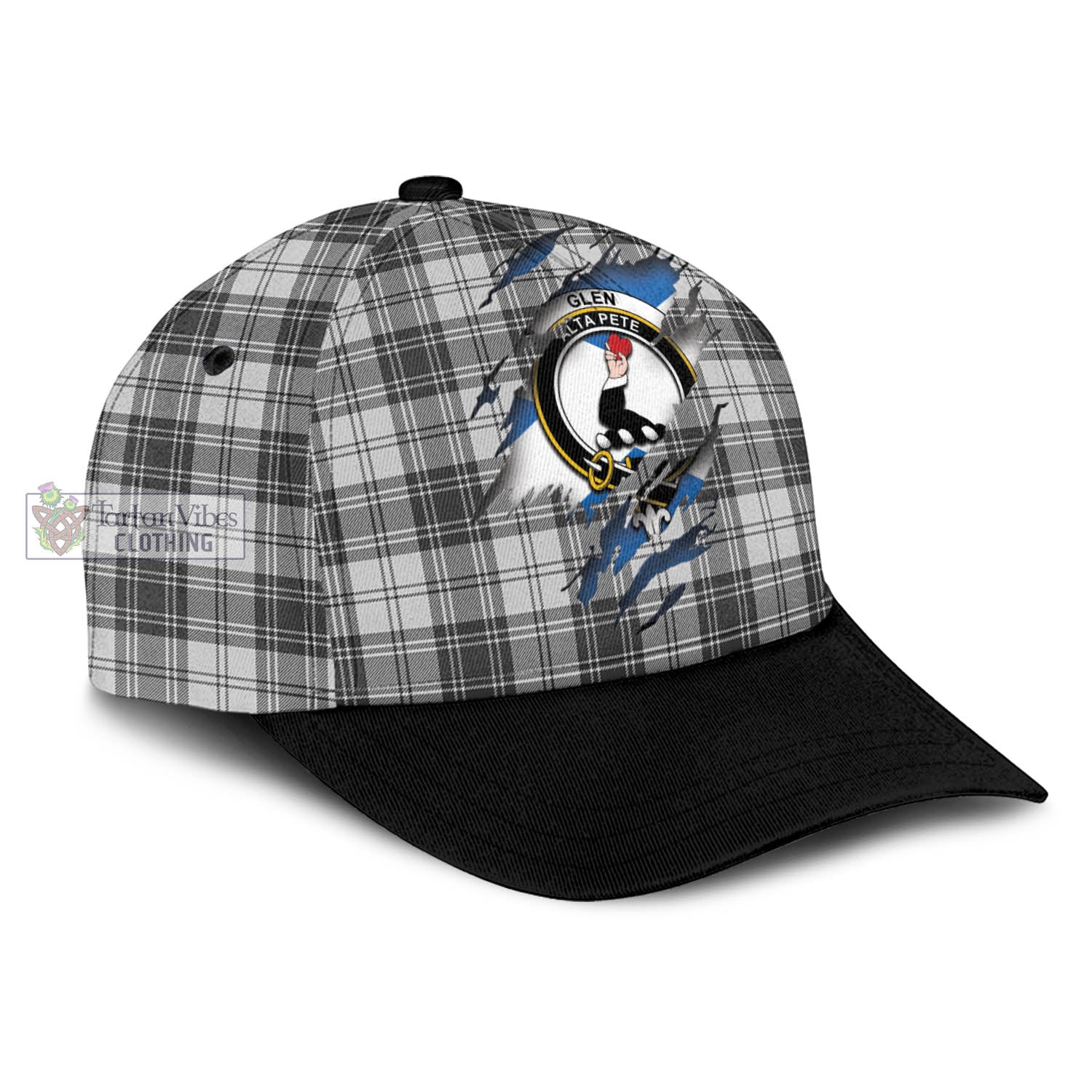 Tartan Vibes Clothing Glen Tartan Classic Cap with Family Crest In Me Style