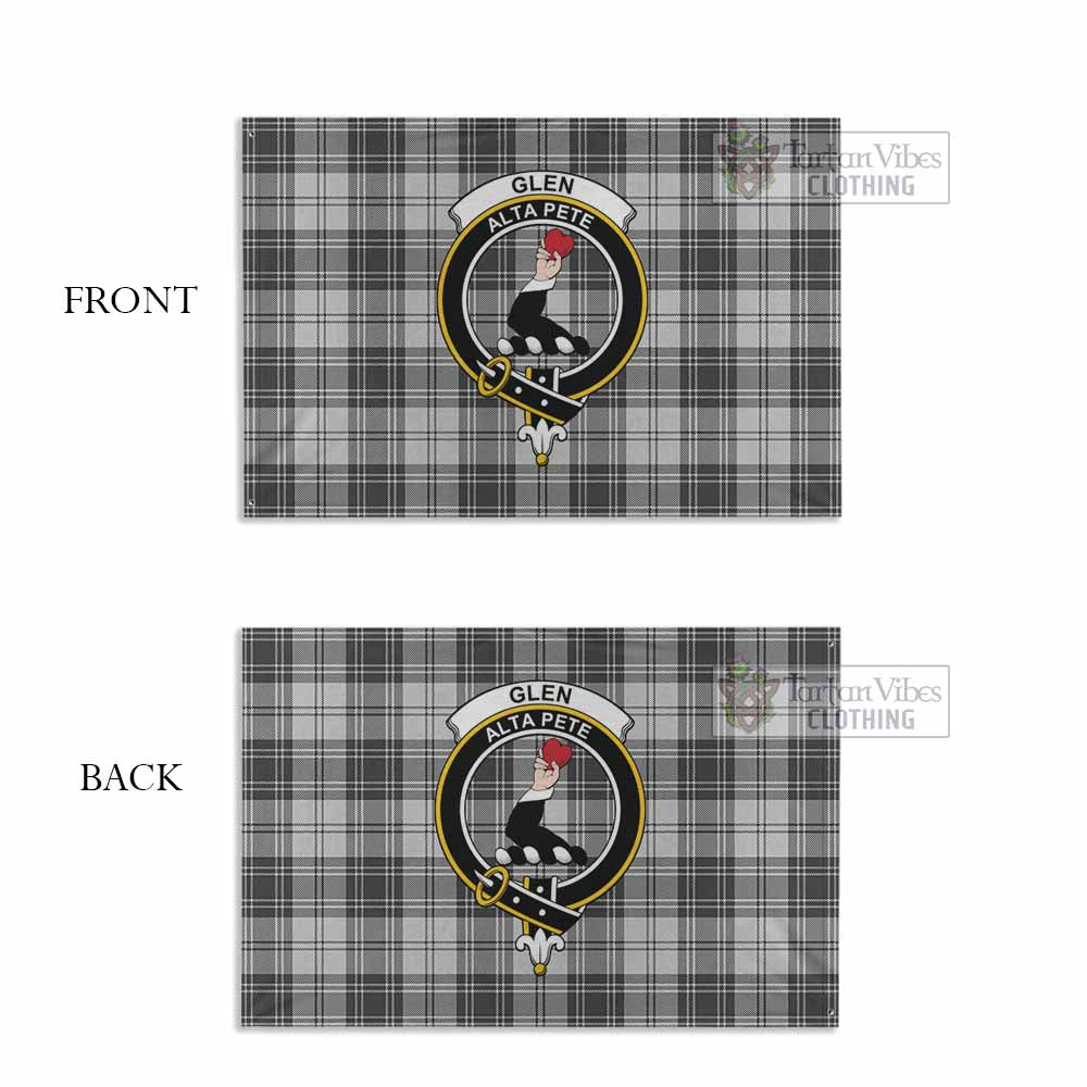 Tartan Vibes Clothing Glen Tartan House Flag with Family Crest