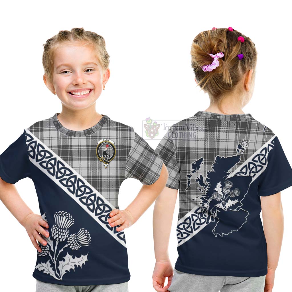 Tartan Vibes Clothing Glen Tartan Kid T-Shirt Featuring Thistle and Scotland Map