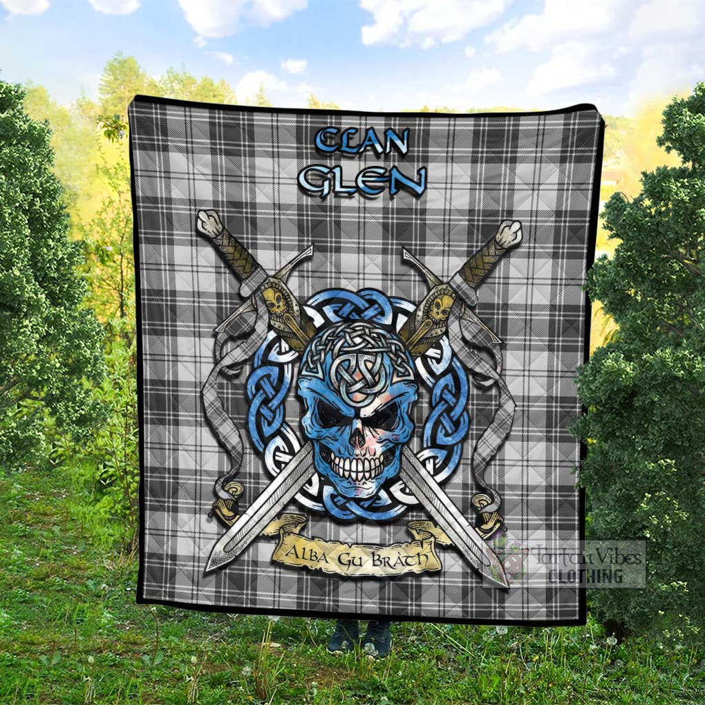 Tartan Vibes Clothing Glen Tartan Quilt with Celtic Skull Alba Gu Brath Style