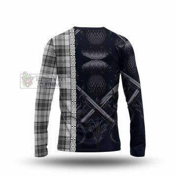 Glen Tartan Long Sleeve T-Shirt with Family Crest Cross Sword Thistle Celtic Vibes