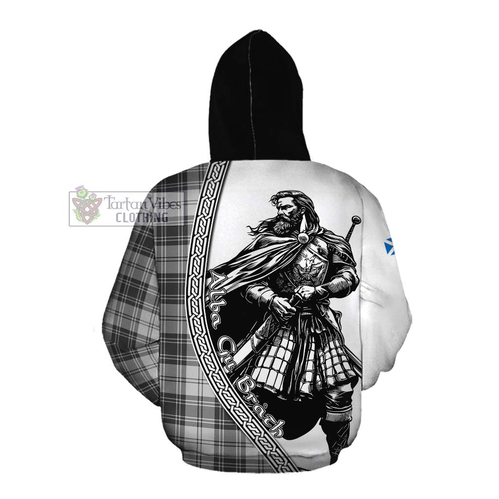 Tartan Vibes Clothing Glen Tartan Clan Crest Cotton Hoodie with Highlander Warrior Celtic Style