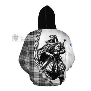 Glen Tartan Clan Crest Cotton Hoodie with Highlander Warrior Celtic Style